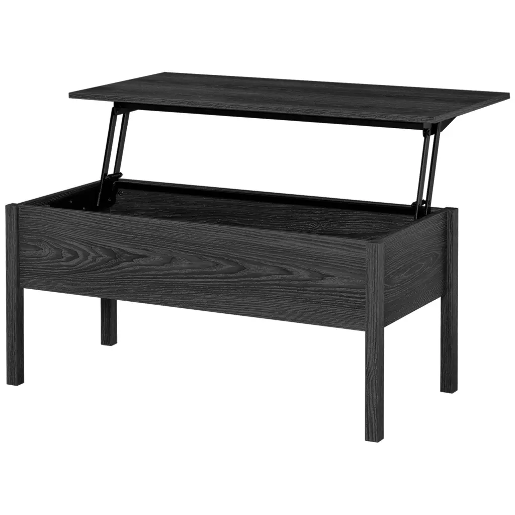 39" Modern Lift Top Coffee Table Desk Hidden Storage Compartment aosom business