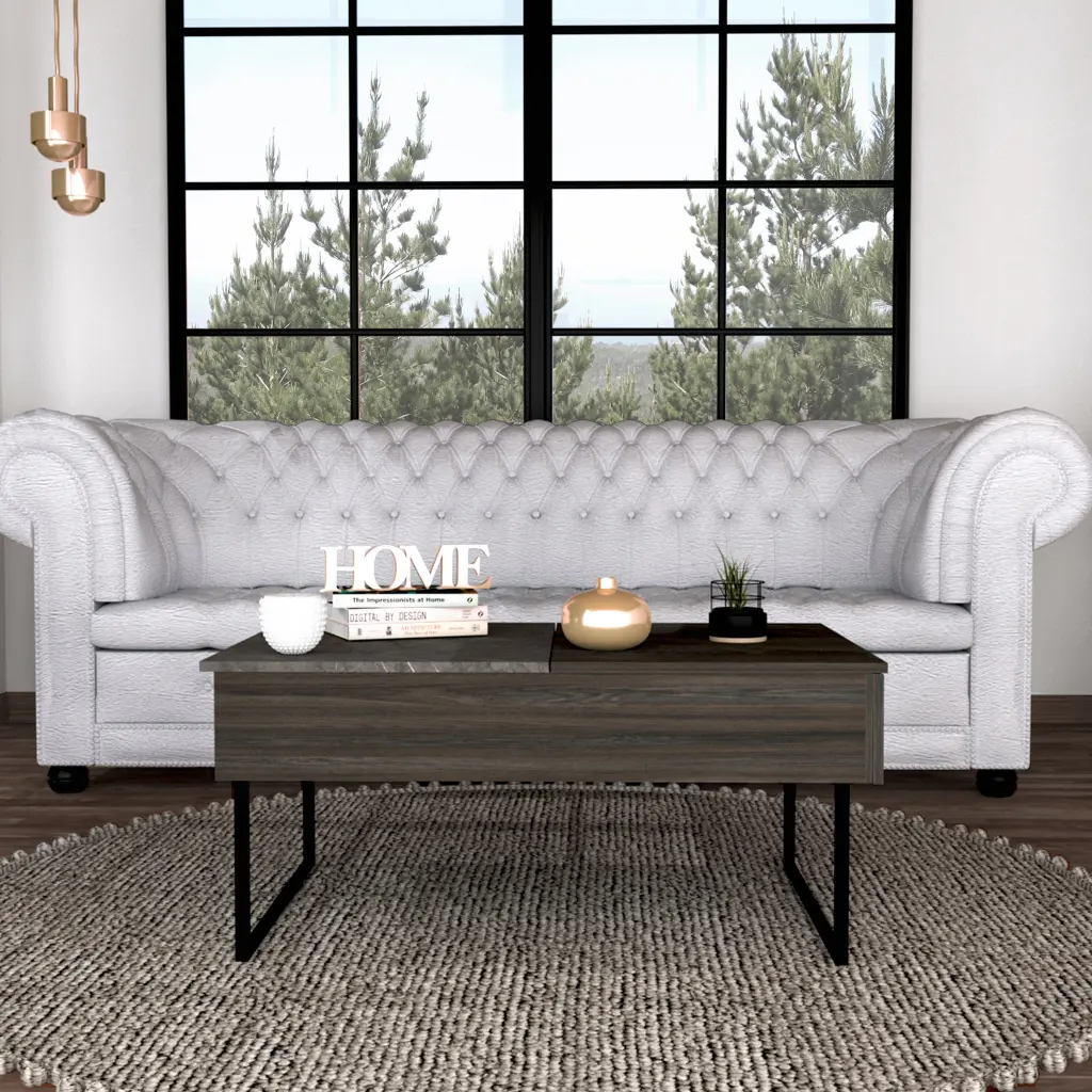 Westover Rectangle Lift Top Coffee Table Carbon Espresso Onyx Brown Modern furniture max