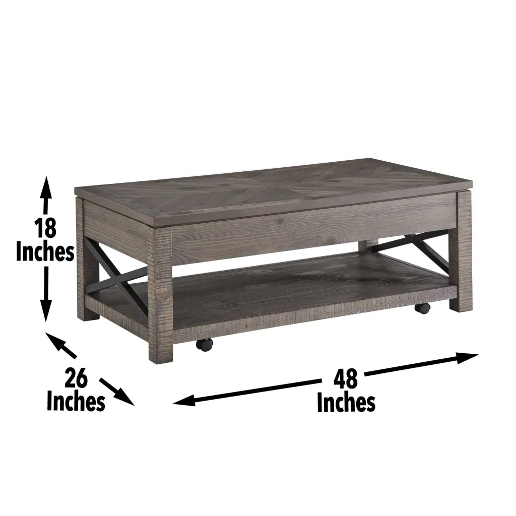 Dexter Lift Top Cocktail Table Brown Wood Finish steve silver furniture