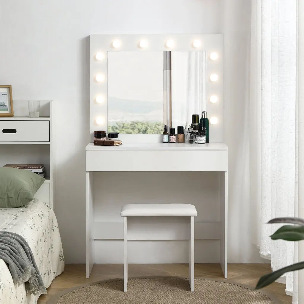Vanity Table Large Lighted Mirror Cosmetics Dressing Table rnb