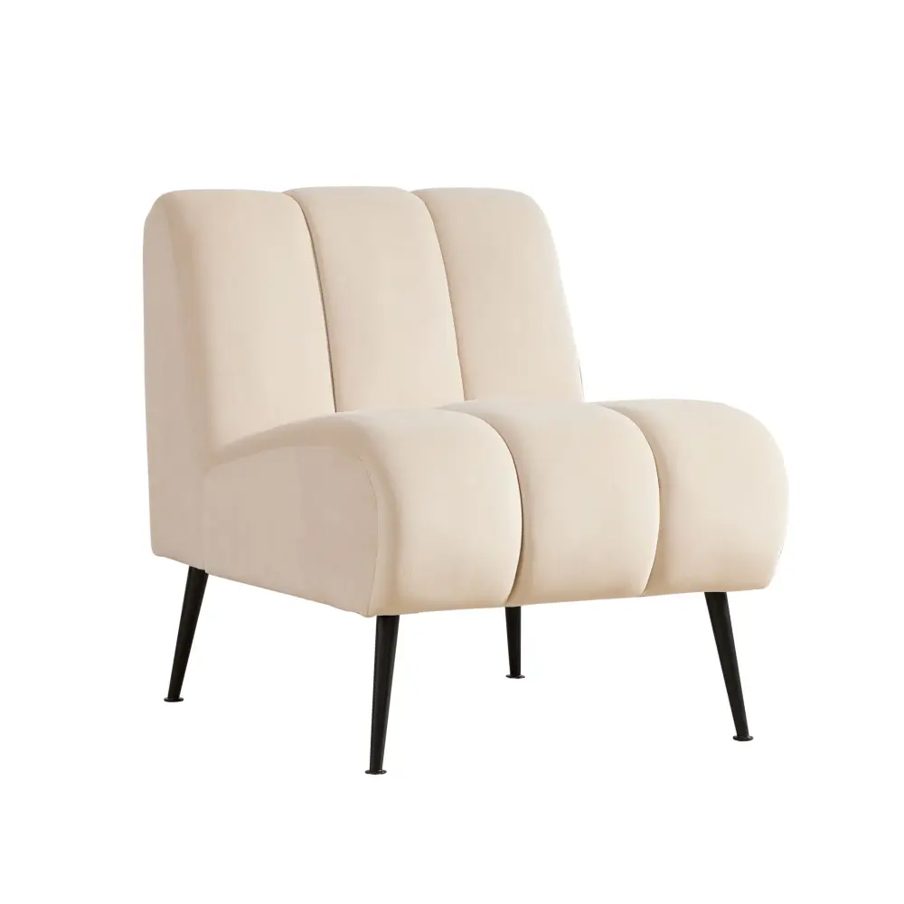 Media Console Upholstered Armless Chair Living Room