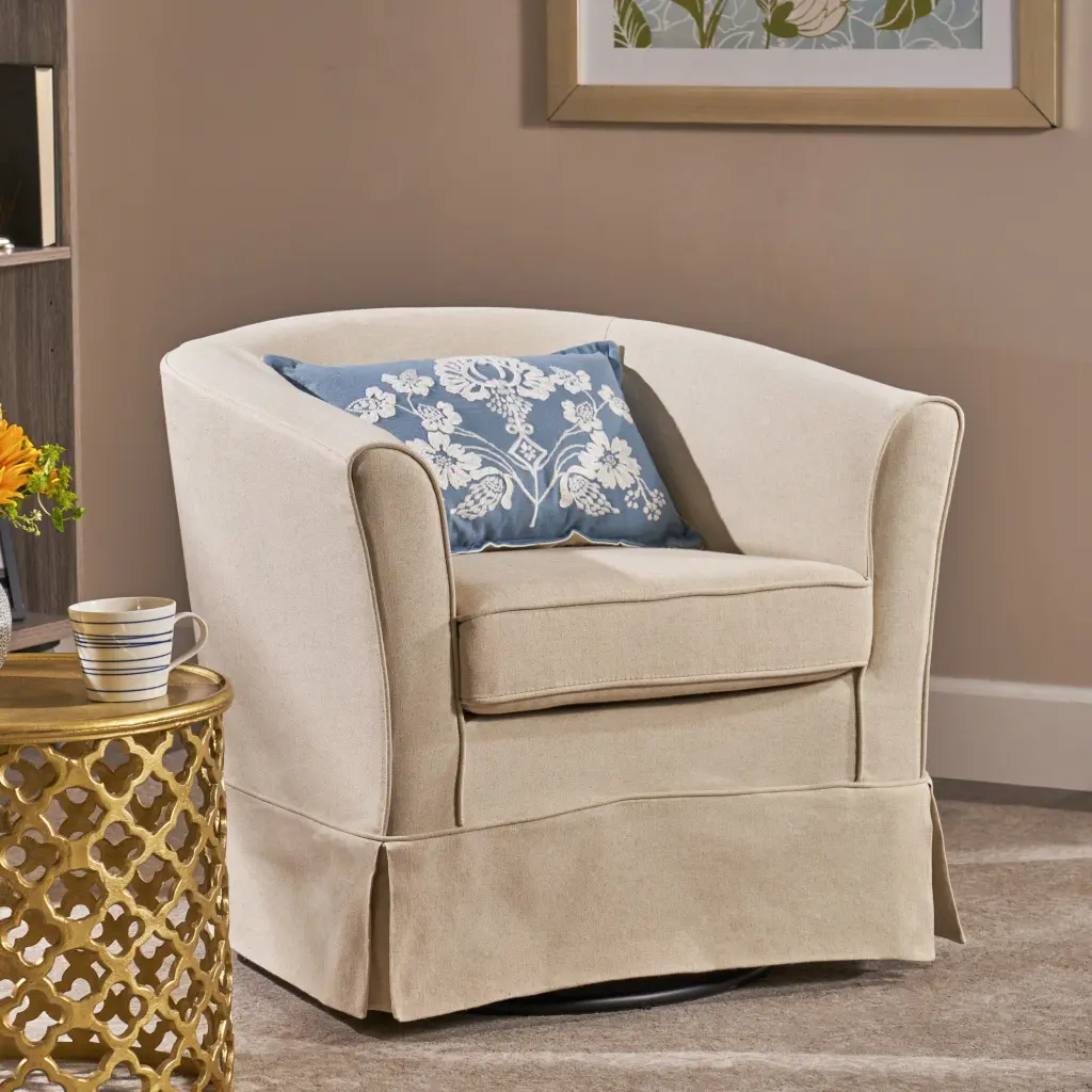 Swivel Chair Loose Cover Natural Fabric nh-ihave