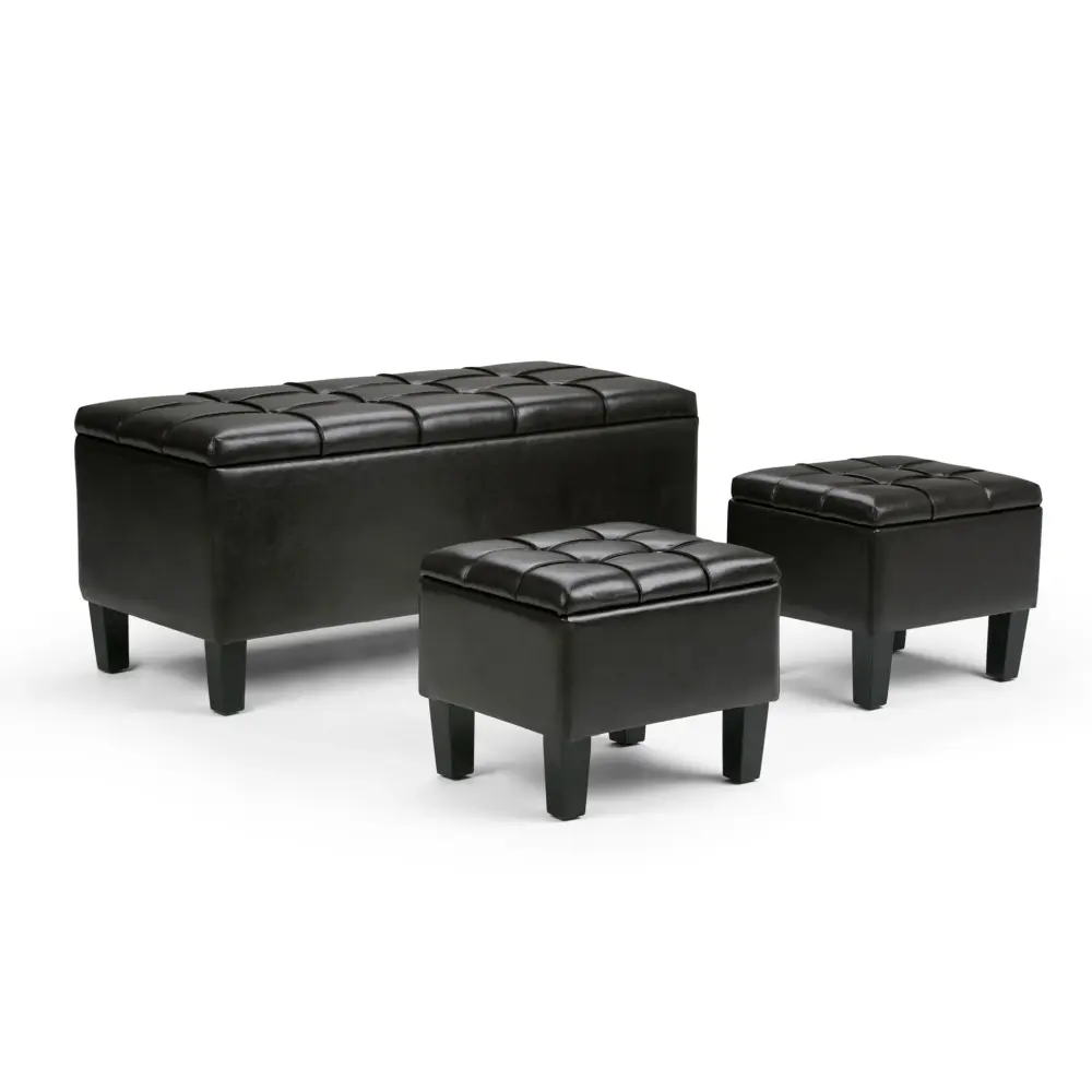 Dover - 3 Piece Storage Ottoman Contemporary Design Family Rooms