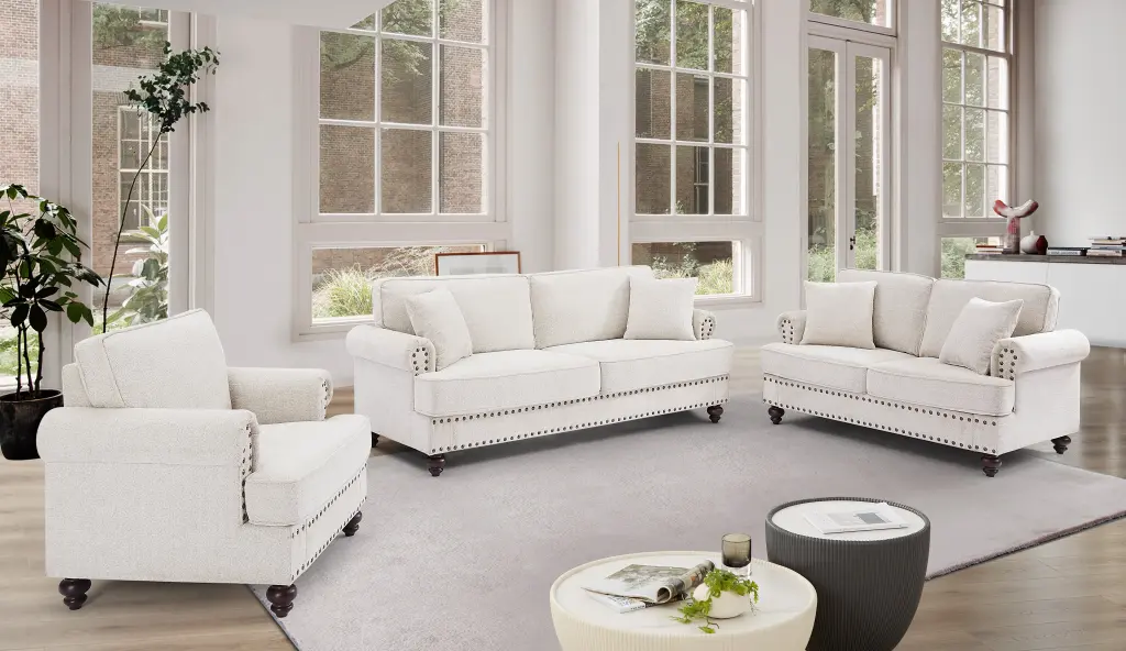 Living Room Home Decor Modern 3 Piece Set Including Three Seater and Loveseat ching hing-furniture