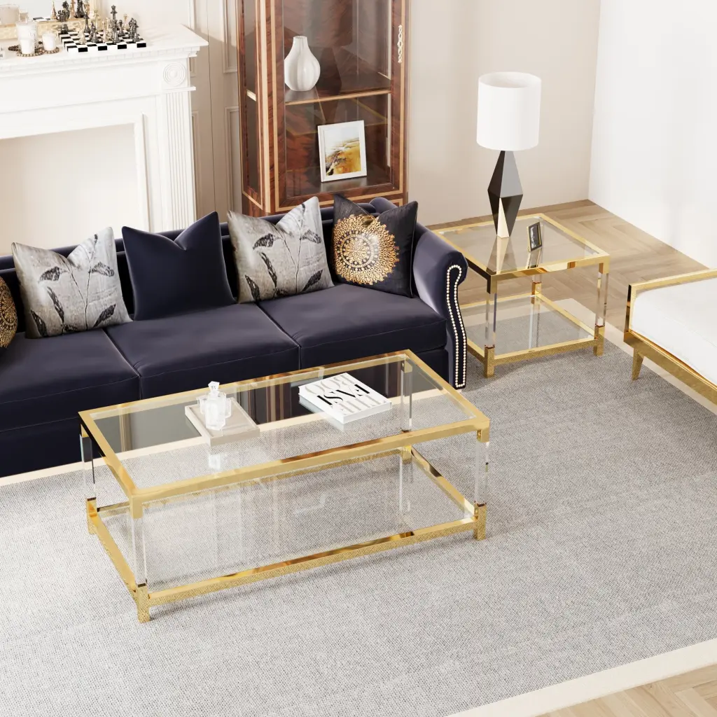 Modern Minimalist Living Room Furniture Set Chic Transparent Acrylic Design eka furniture