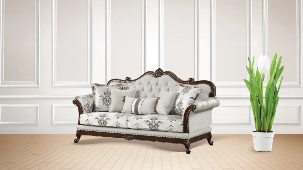 Gloria Traditional Style 3Pc Button Tufted Living Room Set White Primary galaxy home furnishings