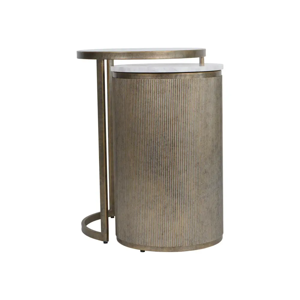 Belvedere Adjust 2 Nesting Side Tables - Aged Gold