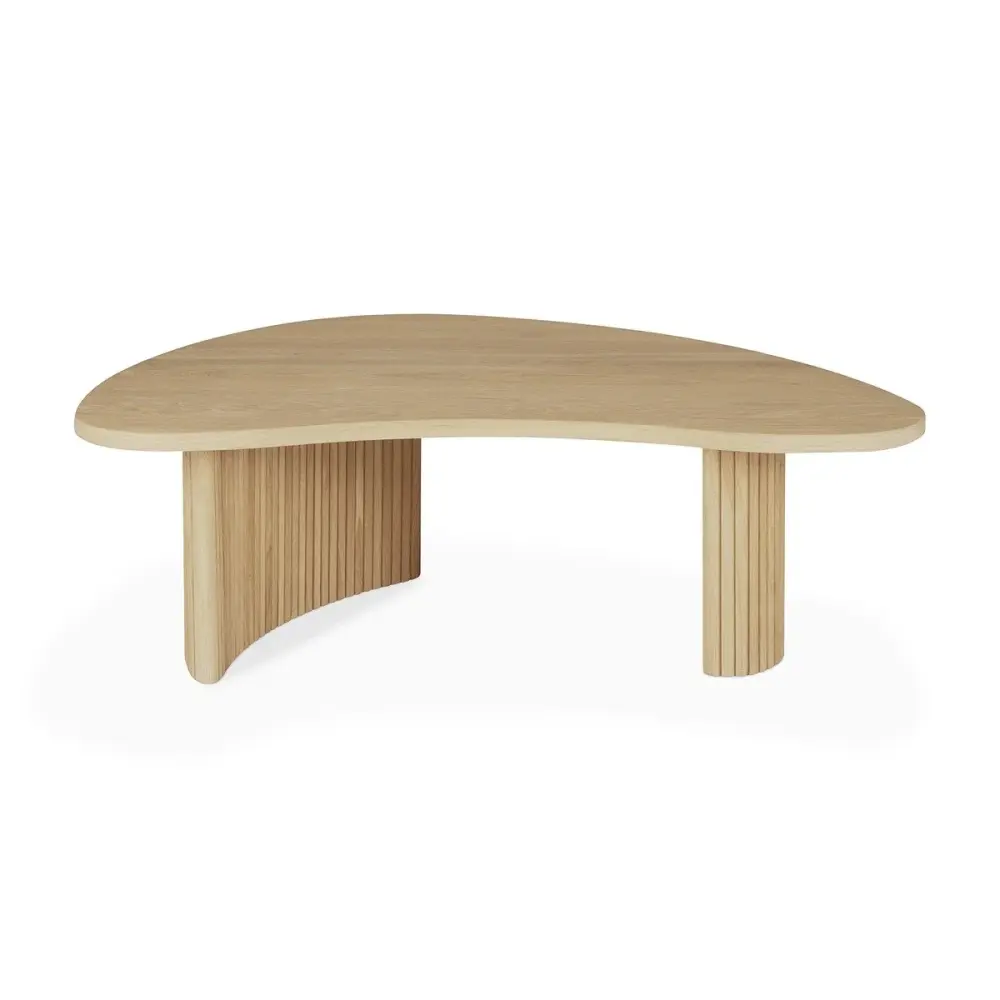 Boomerang Pebble Shape Coffee Table - Oak