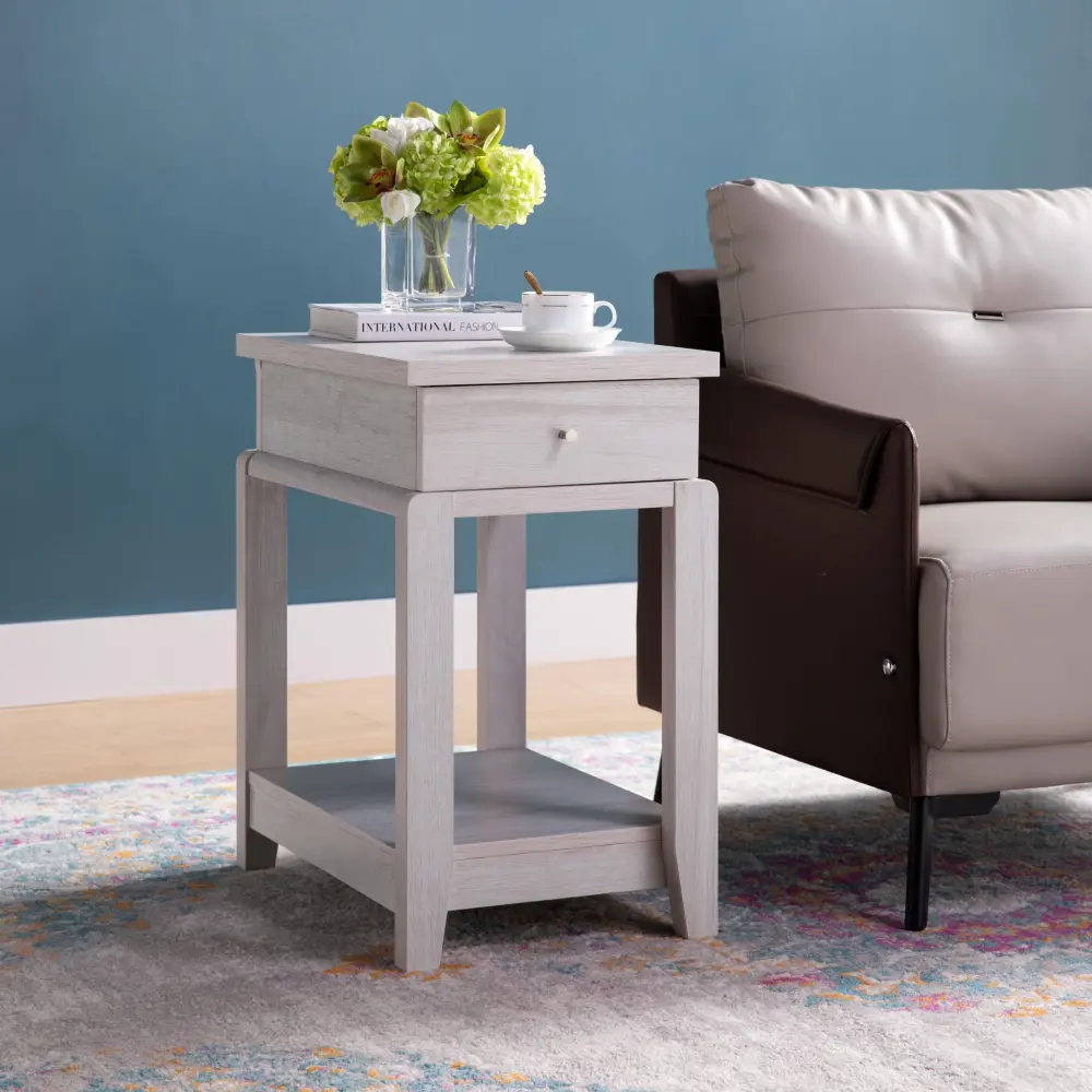 Chair Side End Table One Drawer And Bottom Shelf