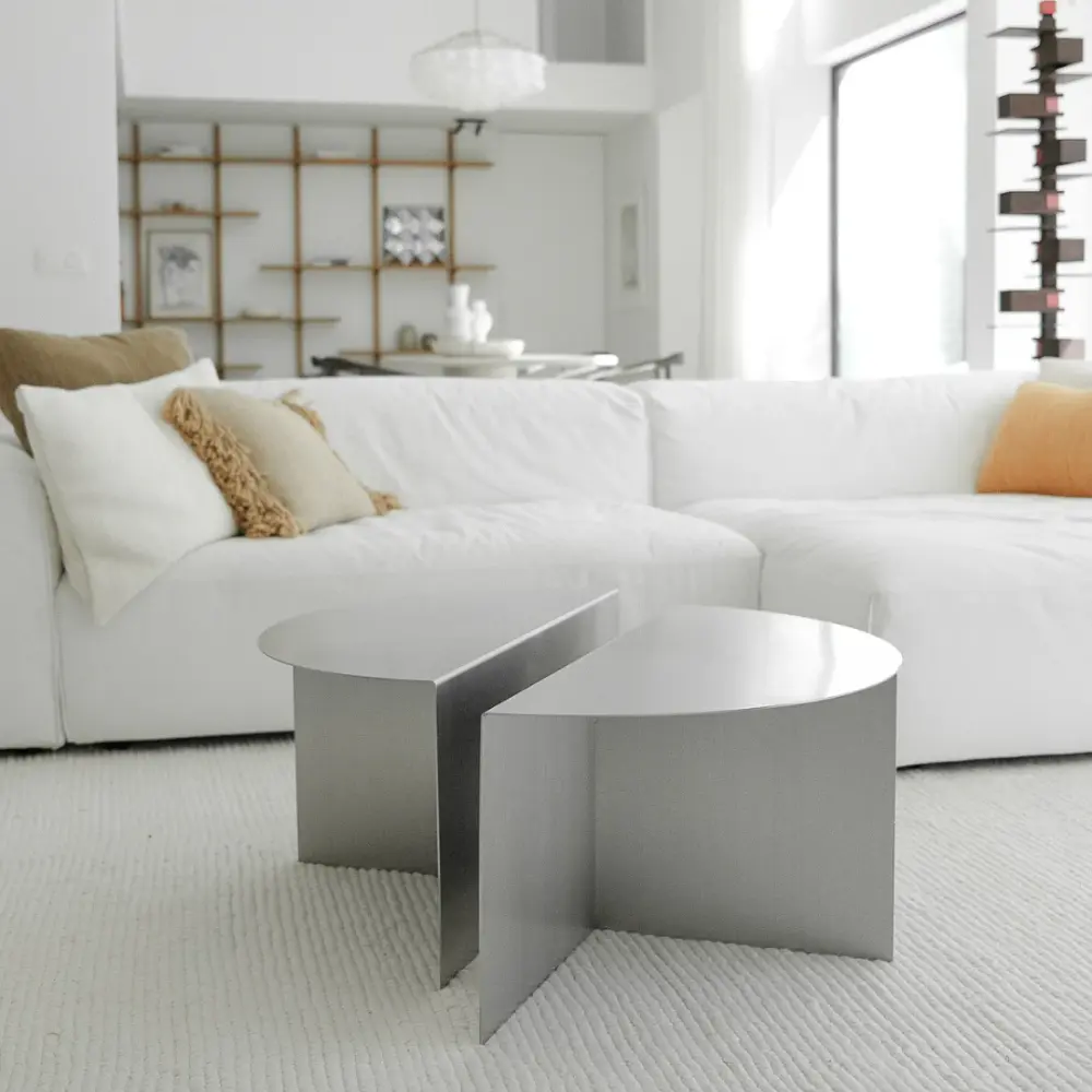 Coffee table - Valognes - 80 cm - Brushed alloy