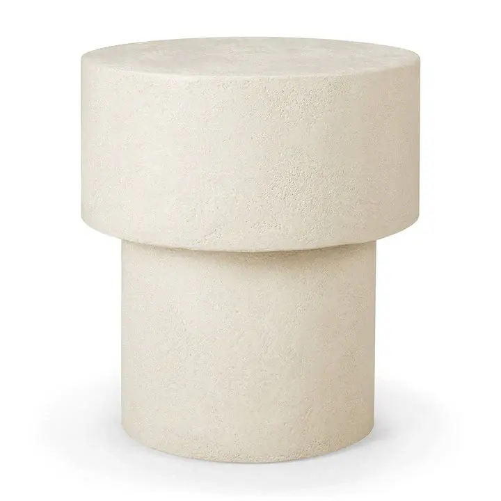Elements Pedestal Side Table - Mushroom Shape