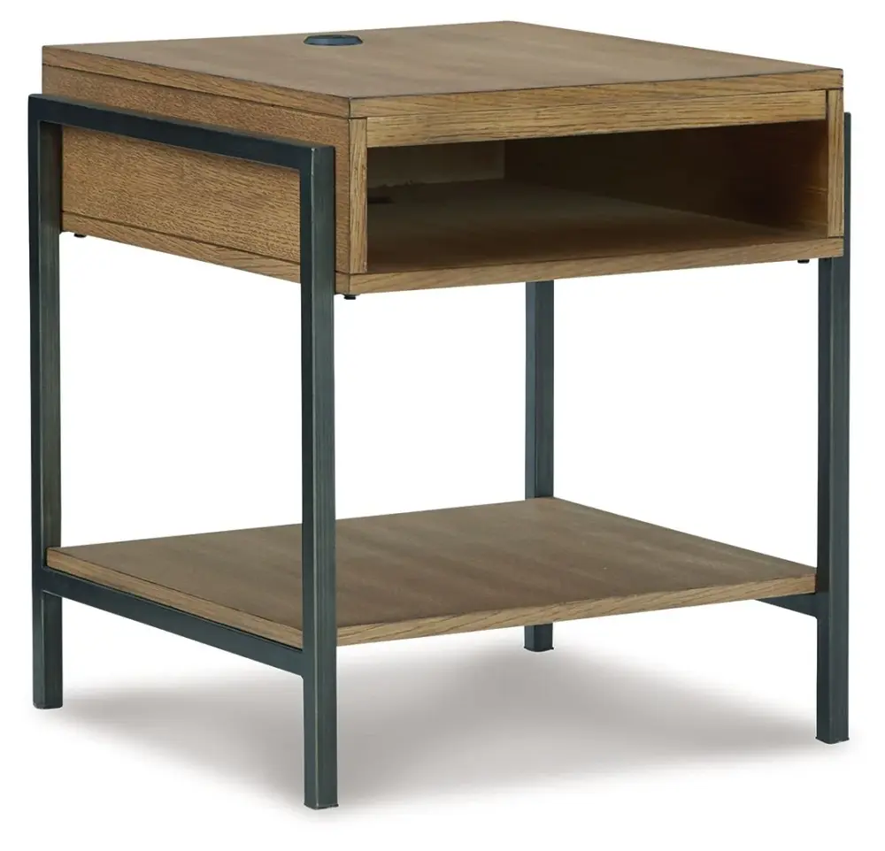 Fridley - Rectangular End Table - Brown / Ebony
