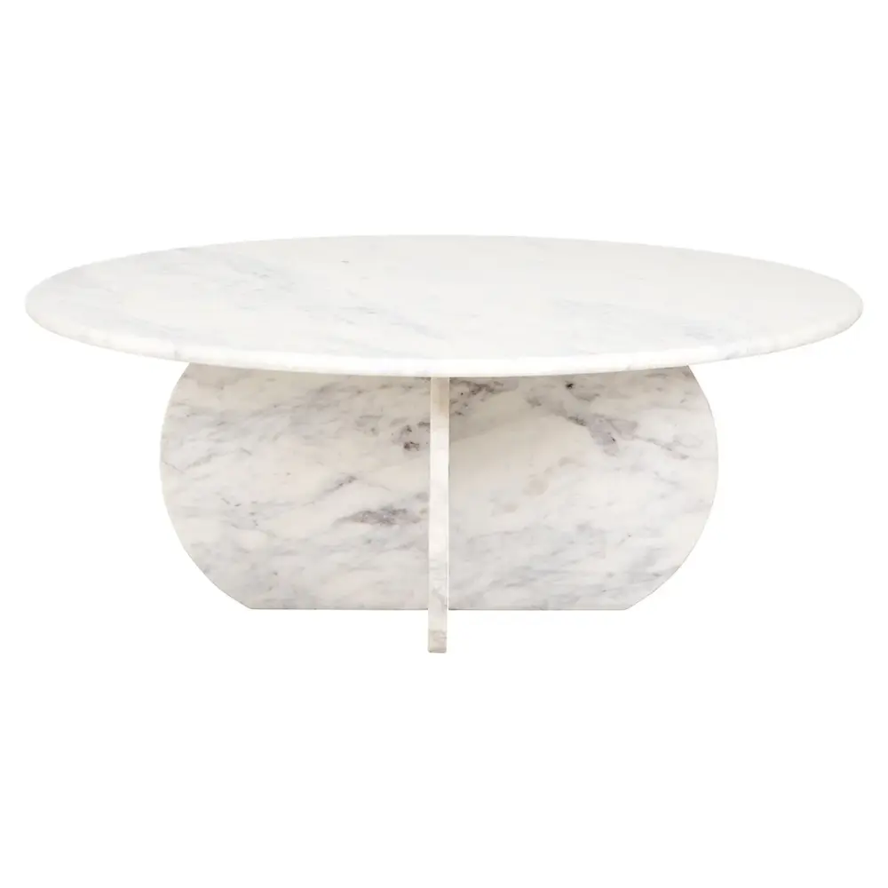 Holmes Marble Round Coffee Table - Snow