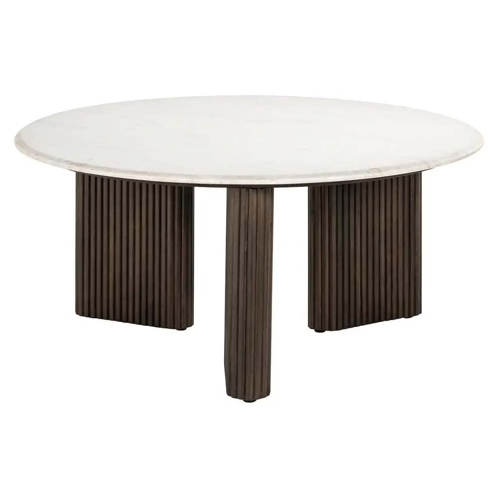 Mayfield Marble Top Round Coffee Table - Taupe