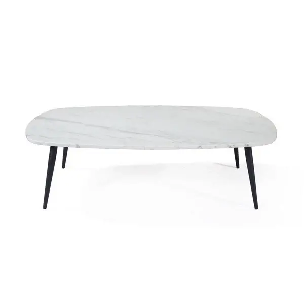 Niah Marble Rectangular Coffee Table - Snow