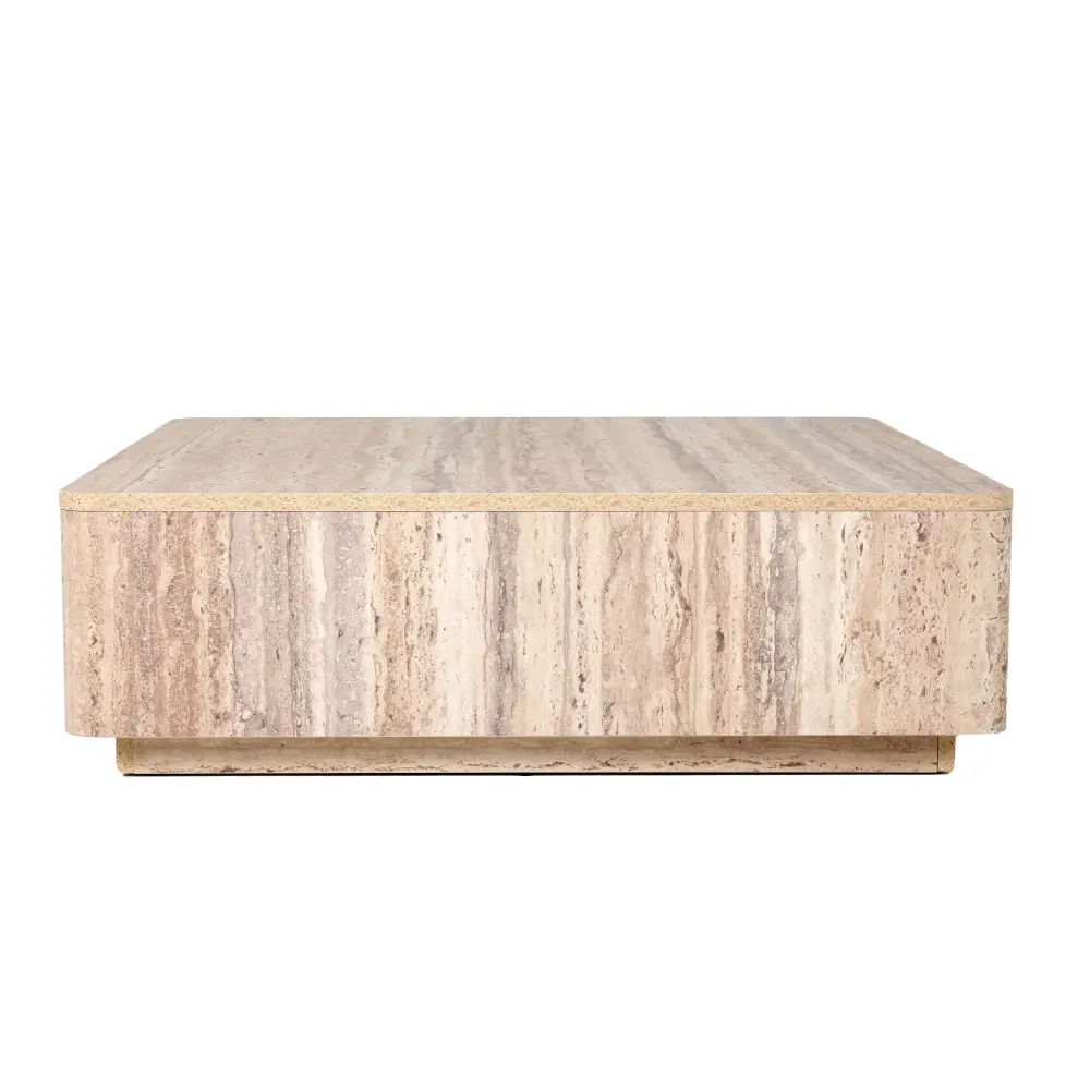 Nova Domus Roma - Present-day Faux Travertine Square Coffee Table