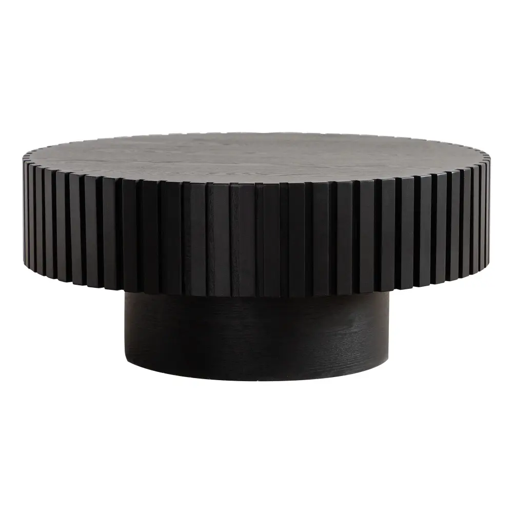 Timeless Round Coffee Table Handcrafted Relief Timber Olive-Shaped Tea Table Living Room #25014