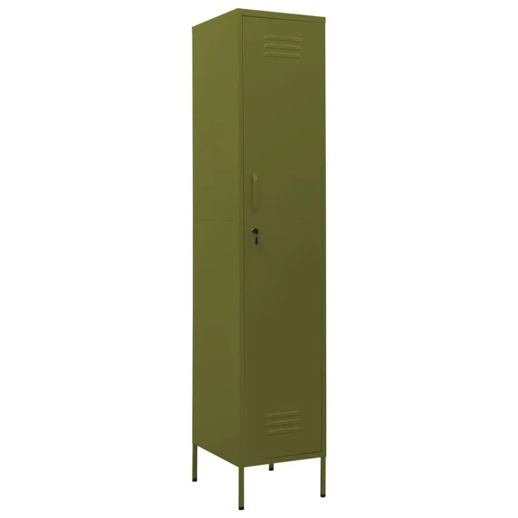 Locker Cabinet Olive Green 13.8x18.1x70.9 Inches Steel Storage Locker
