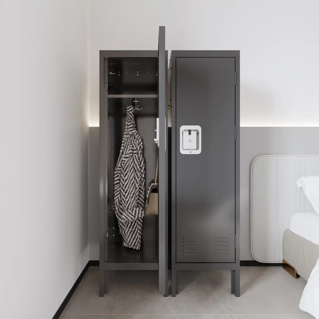 Single Metal Locker 1 Door Tall Retro Style Storage Cabinet Industrial xingdu store