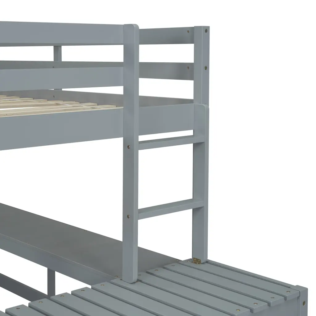 Full Size High Loft Bed Built Desk Ladder Platform inspirit