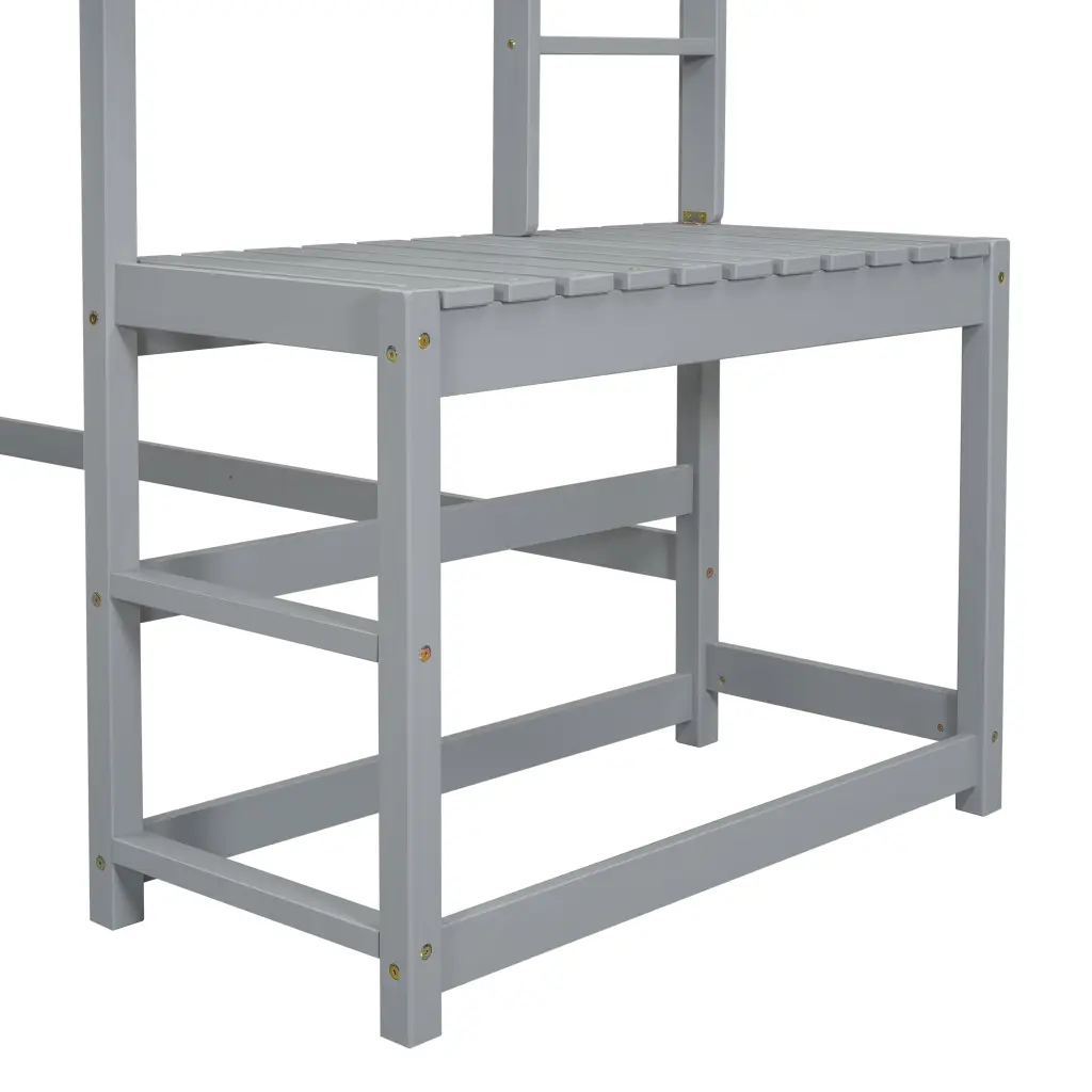 Twin Dimensions High Loft Bed Ladder Landing Platform and Guardrails inspirit