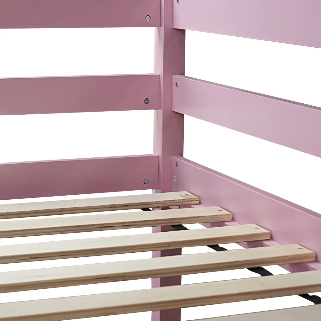 Twin High Loft Bed Safety Guardrail and Built- Ladder, Elastomer Timber inspirit