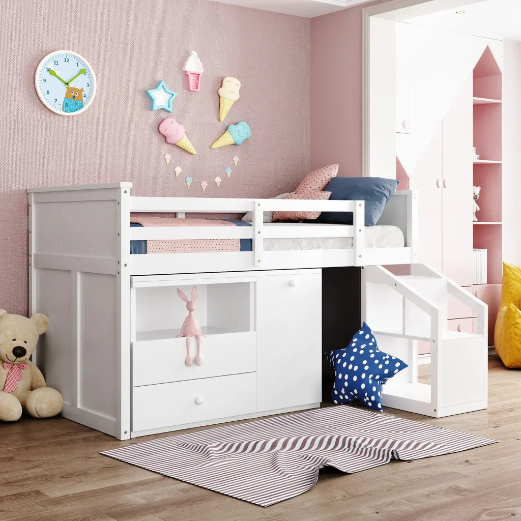 Loft Bed Low Study Twin Dimensions Loft Bed Storage Steps Travel Friendly lucky furniture