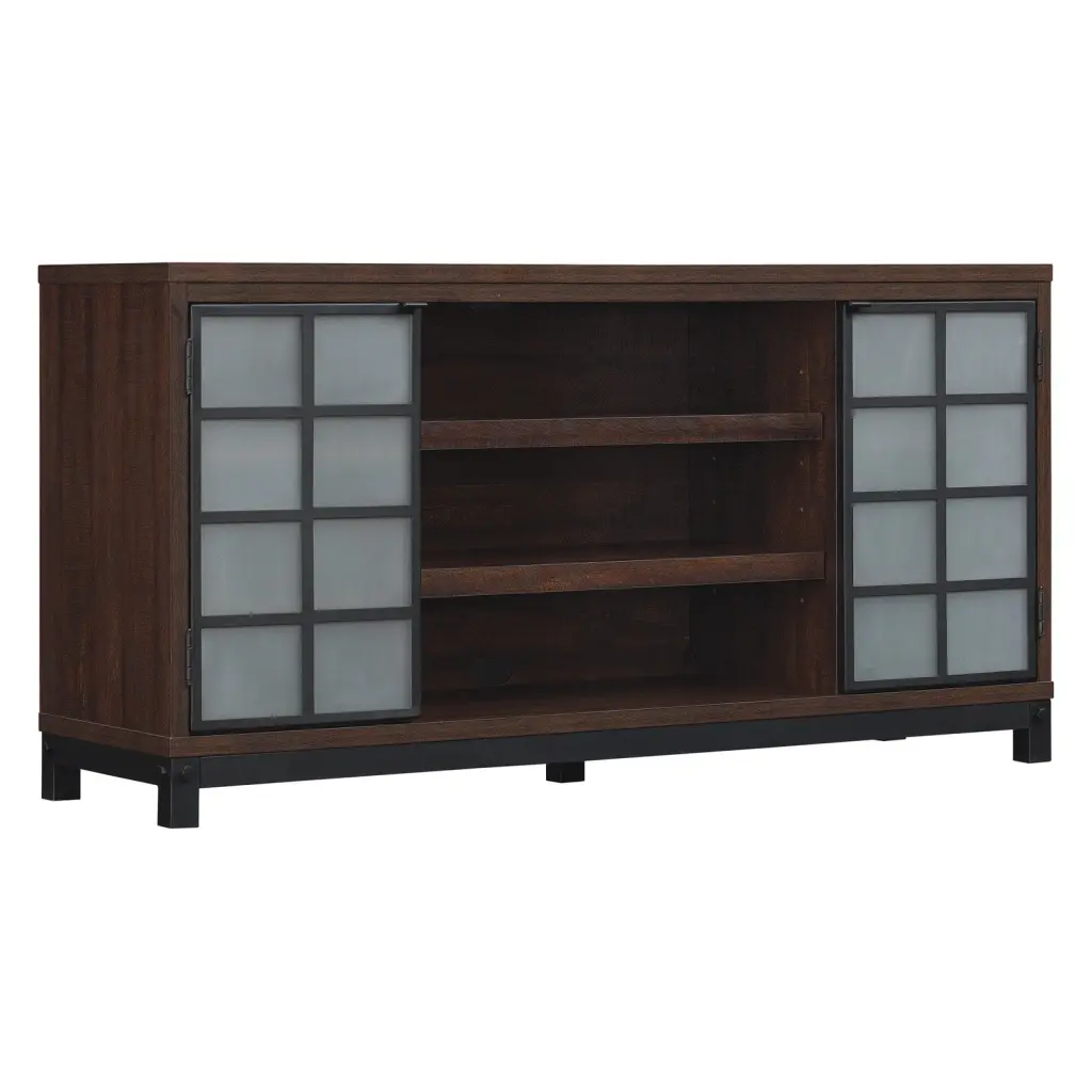 Twin Star Home Uptown Loft TV Stand Espresso Saw Cut Finish
