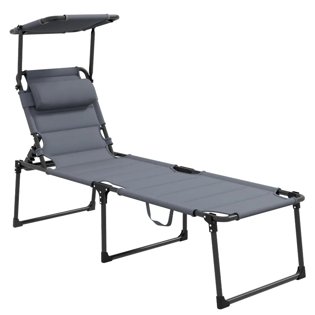 Outsunny Outdoor Lounge Chair Adjustable Backrest Folding Chaise Lounge aosom business