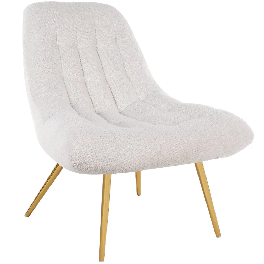 Aubrey French Boucle Lounge Chair Beige Boucle Fabric ashcroft furniture