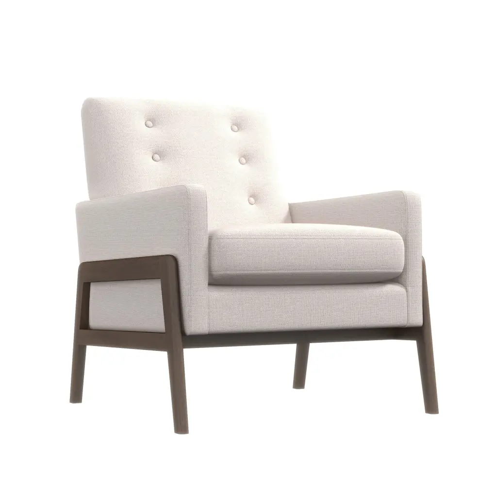 Cole Solid Timber Lounge Chair Beige Material Living Room ashcroft furniture