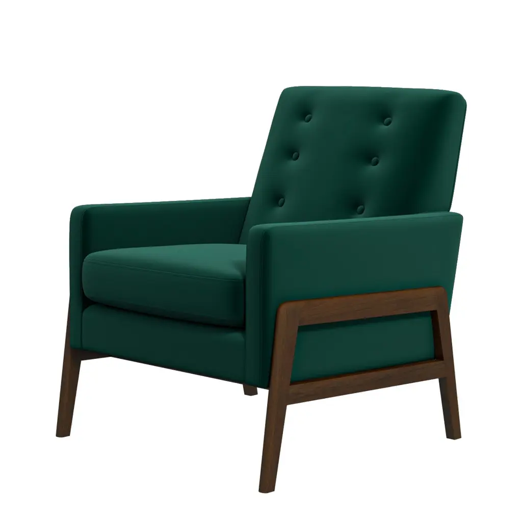 Cole Solid Timber Lounge Chair Green Material Modern Accent Chair Living Room ashcroft furniture