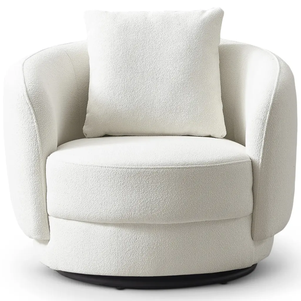 Dylan Boucle Lounge Chair Beige Boucle Modern Comfort Seating ashcroft furniture