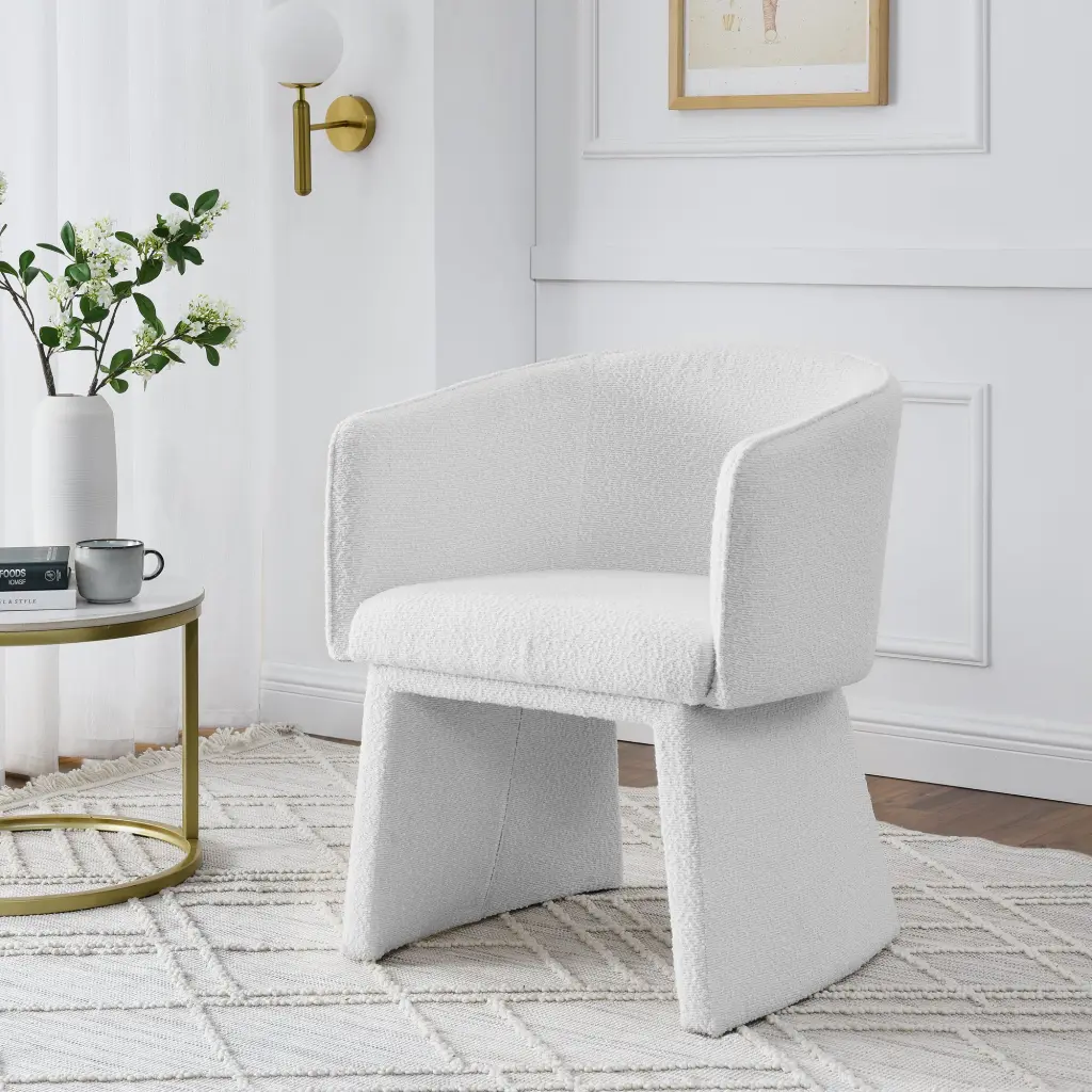 Modern White Leisure Chair Elegant and Effortless Design Living Room chuangyuan smart home