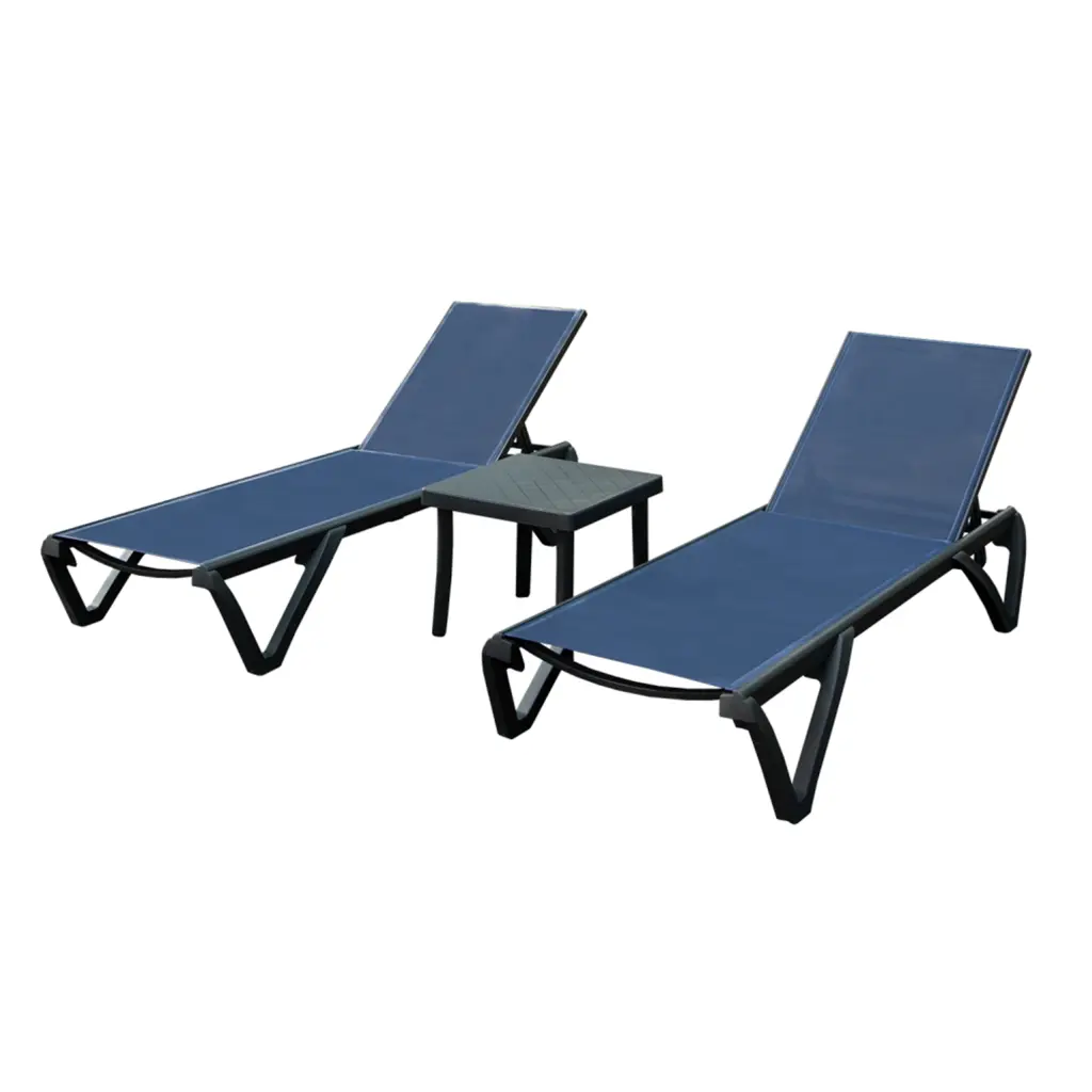 Outdoor Lounge Chair Aluminum Plastic Patio Chaise Lounge Side Table crefise patio life