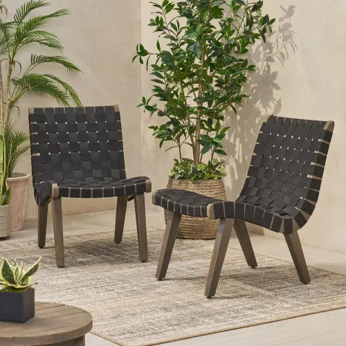 Charlotte Lounge Chair Black Metal & Wood Frame gardenpara can
