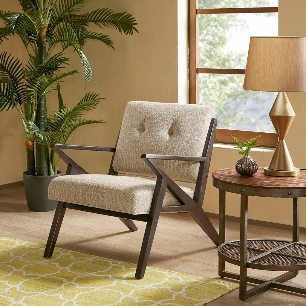Tan Polyester Lounge Chair Living Room or Patio jla
