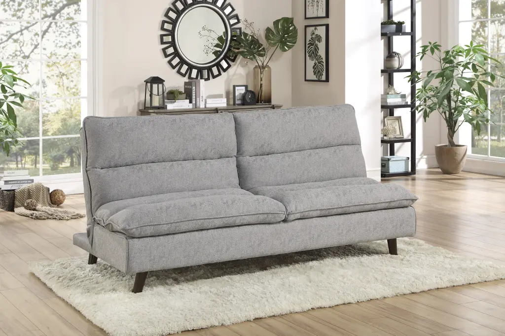 Casual Living Room 1Pc Elegant Lounger Light Gray Textured Fabric Upholstery kanepe