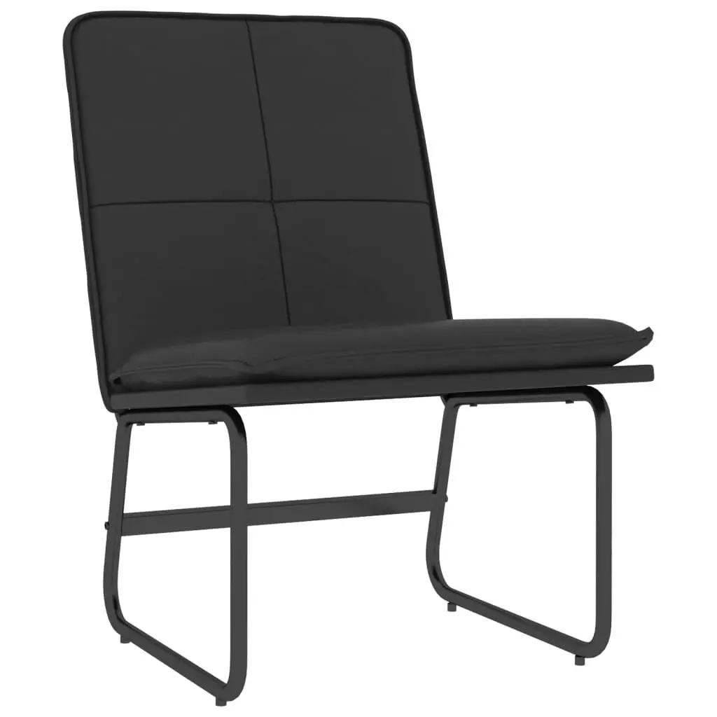 Lounge Chair Black Faux Leather 21.3x29.5x29.9 Inches Modern Comfortable Seating