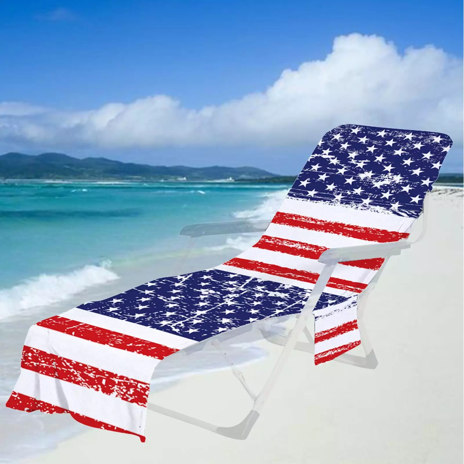 Lounge Chair Towel Garden Sun Lounger Easy to Carry No Sliding Sunbathing 73x210cm
