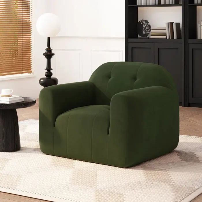 Club Chair Sage Velvet Upholstered Lounge Chair Modern Living Room Seating nh-ihave