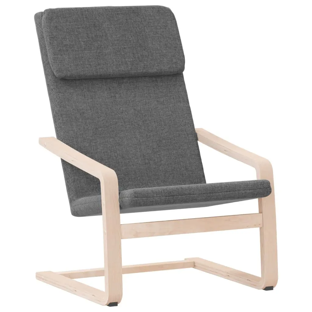 Relaxing Chair Dark Gray Fabric Lounge Chair Ottoman