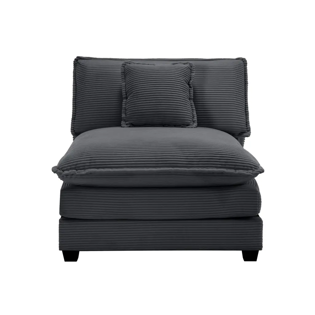 Armless Deep Seat Corduroy Single Sofa Living Room Lounge Chair ui furniture