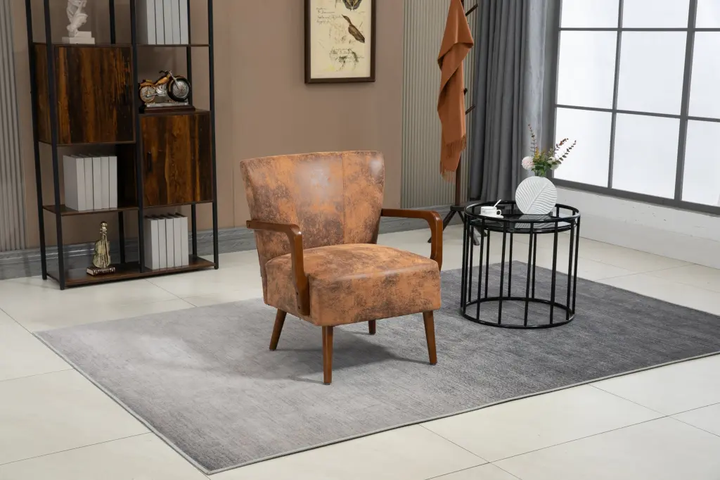 Coolmore Modern Wood Frame Armchair - Accent Lounge Chair Living Room w1539 coolmore