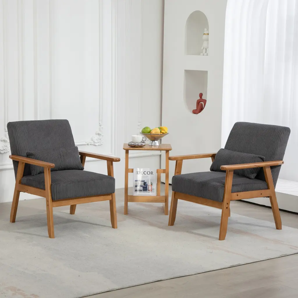 Leisure Chair Solid Wood Armrest And Feet Comfortable Lounge Chair w1539 coolmore