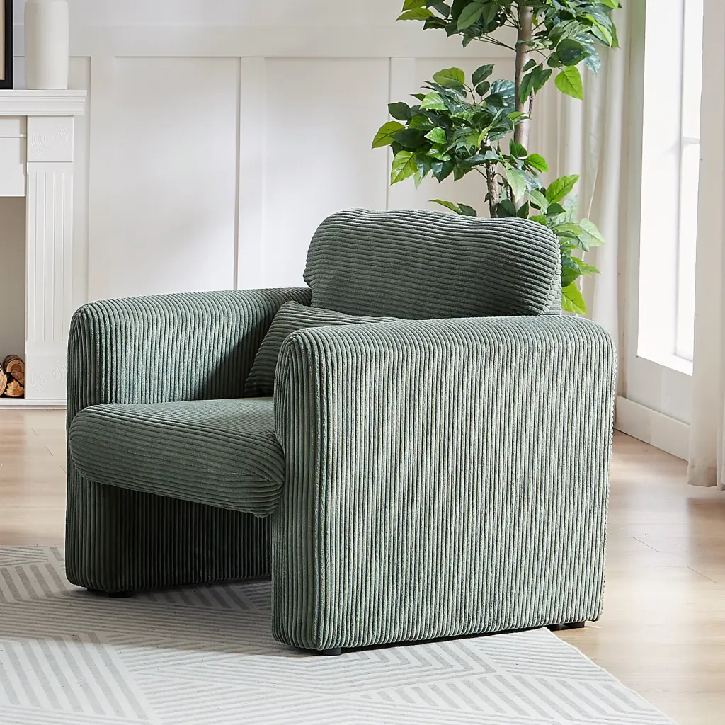 33" Corduroy Fabric Single Sofa Modern Lounge Chair welike furniture