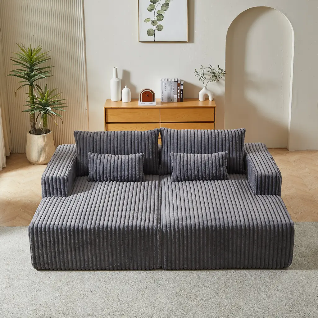 87 Inch Oversized Sectional Lounge Chaise No Assembly Required Cloud Plus welike furniture