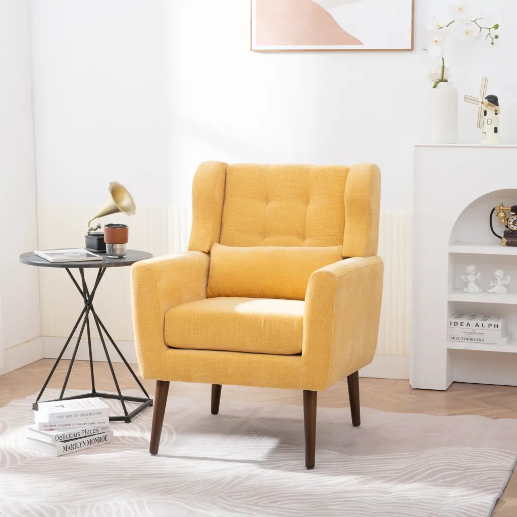 Modern Comfy Accent Chair Upholstered Foam Filled Living Room Lounge Chair Arms rnb