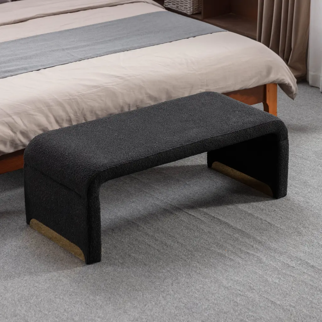 Boucle Loveseat Ottoman Footstool Shoe Storage dg collection