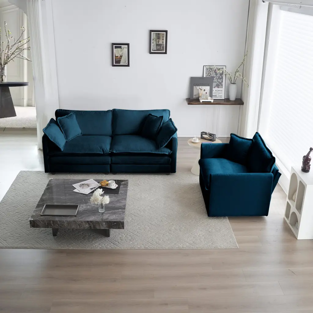 2 Seater Loveseat And Chair Set 2 Piece Sofa Chair Living Room Furniture ui furniture